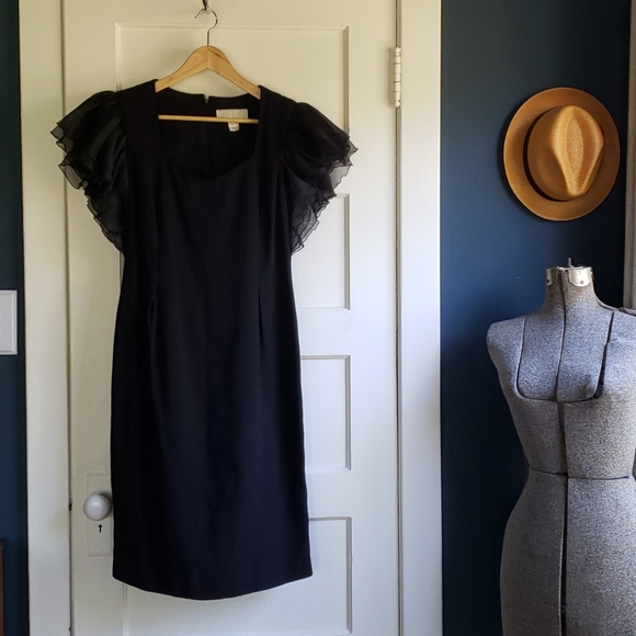 VTG Bat Wing Little Black Dress - Picture 1 of 8